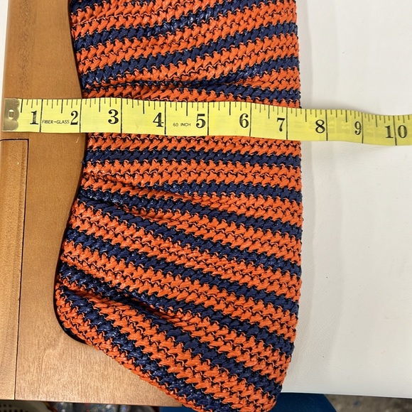 Urban Expressions Marina Clutch Woven Straw Handbag MOD Wood Handle - Picture 9 of 11